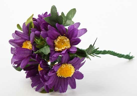 Short Royal Purple African Daisy Bouquets- 2 Packs of 6 Bouquets- 12 T