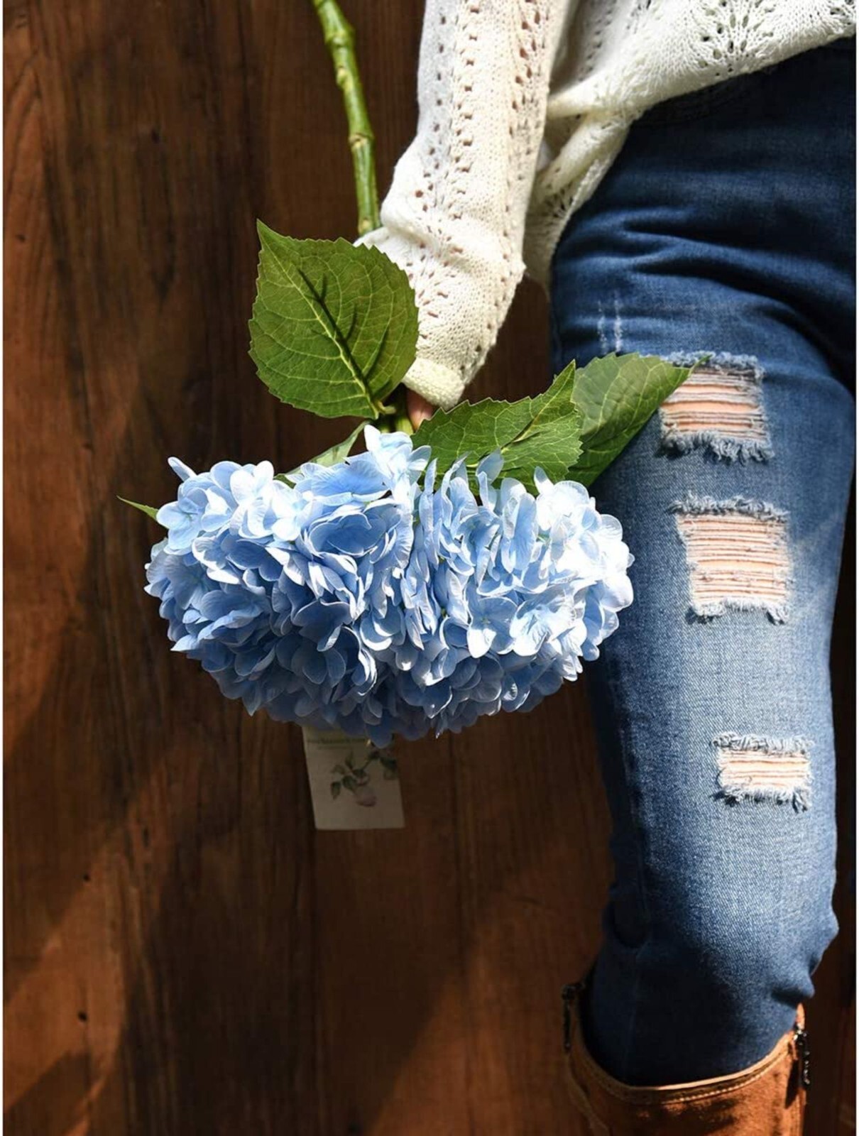 3pcs 25in Artificial Realistic Hydrangea Flowers 3D Real Touch 25in Extra Long