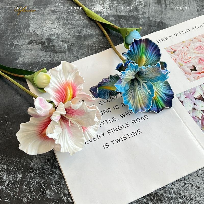 45cm Artificial Flower Rose Bouquet Iris Alice Eva Feel Fake Flower Home Wedding
