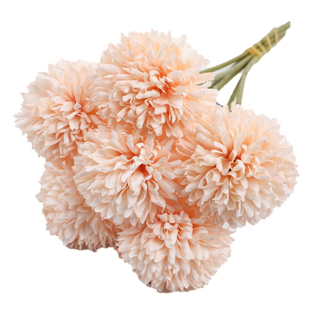 6pcs Artificial Chrysanthemum Ball Flowers Hydrangea Bouquet Presents Decor