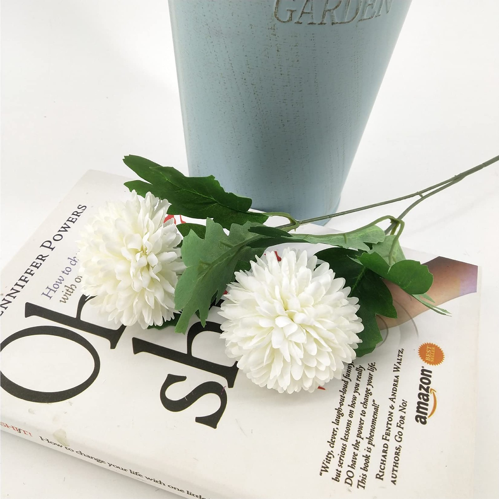 24 Silk Chrysanthemum Head Bouquet White Bouquets Hydrangea,12 Pcs Artificial…
