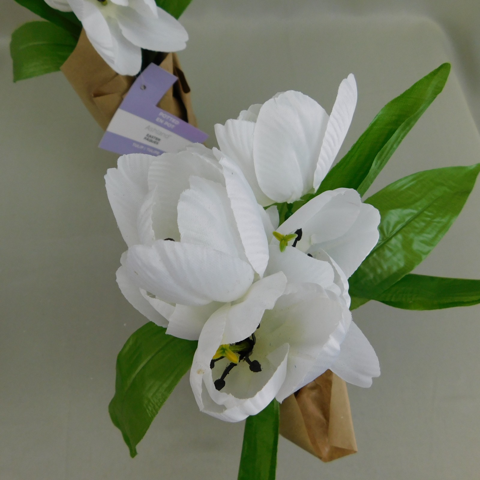 Lot 4pc Tulips & Daffodils 13″ Artificial Flower Pots Spring-Easter Decor #C498