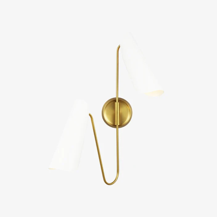 modern two-light wall sconce with matte black cone