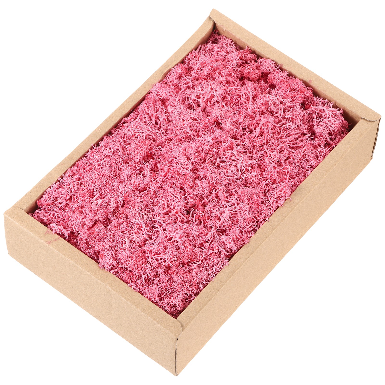 7.8oz Preserved Reindeer Moss, Dark Pink Decorative Artificial Fake Moss