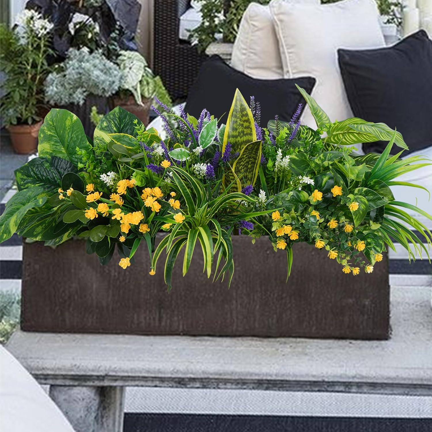 19 Bundles UV Resistant Faux Plants for Outdoor Decor – Greenery & Flowers