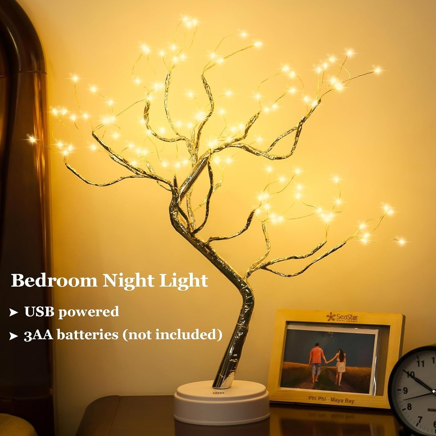 Decoración de habitación, lámpara de mesa para bonsái de 20″ y 108 LED NUEVO US