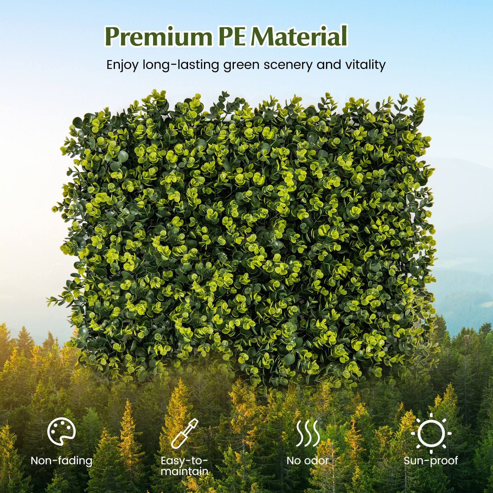 12 PCS 20″ x 20″ Artificial Hedge Boxwood Panels w/ Realistic Undulant surface