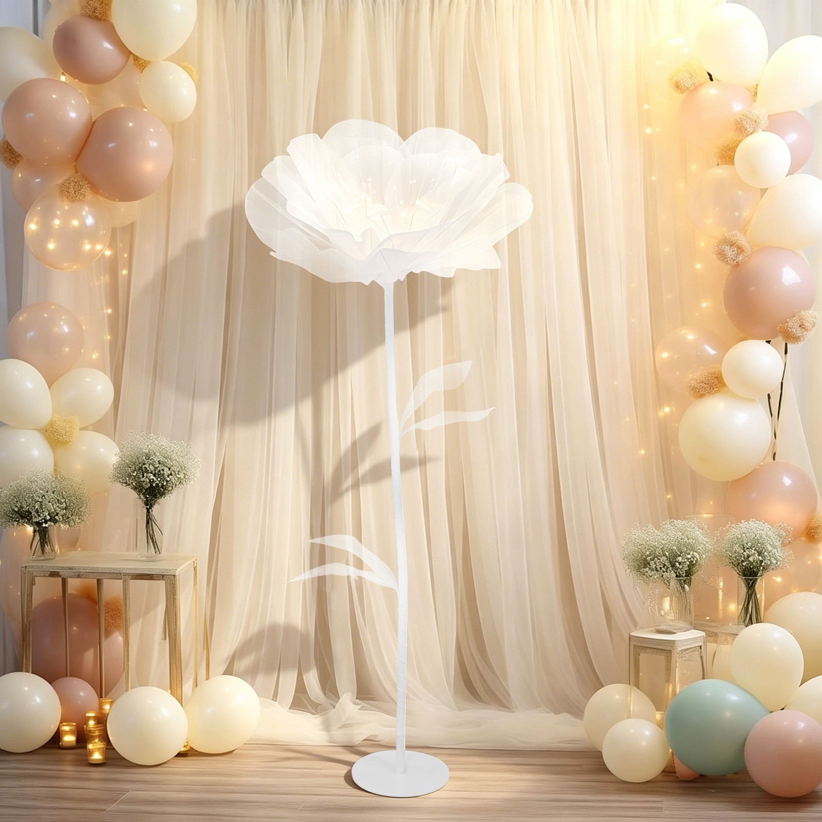 Electric Artificial Flower White 150cm LED Artificial Flower Ambient Light Decor