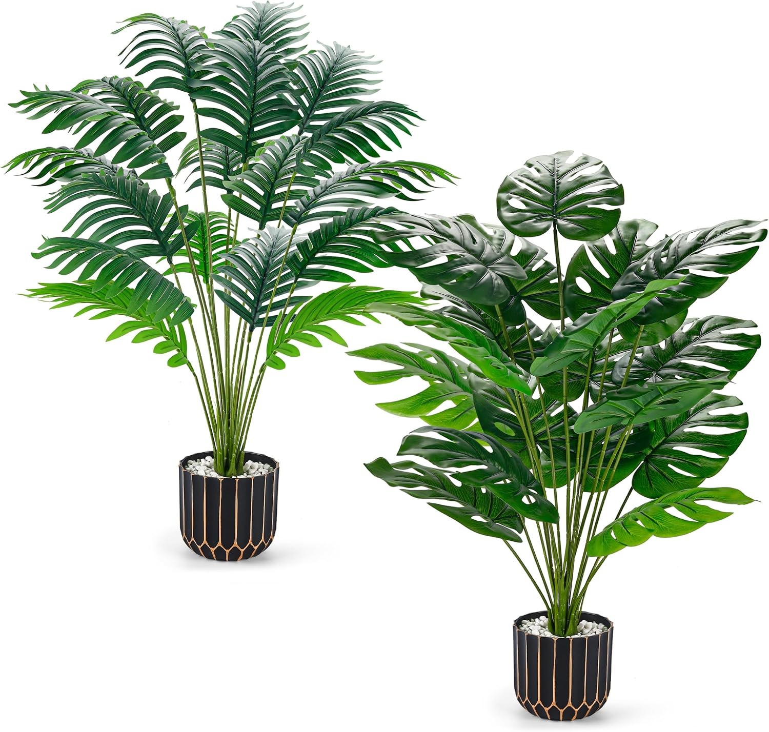 28” Fake Plants Tall Artificial Monstera Faux Plants Indoor Outdoor Tree Living