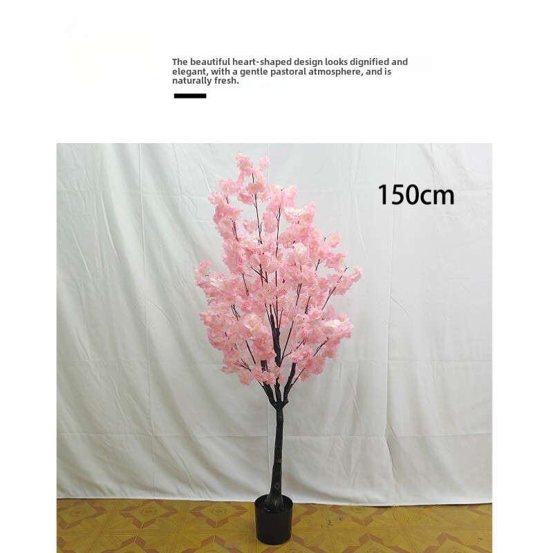 Simulation plant pot decoration bionic green plant fake green pink cherry tree