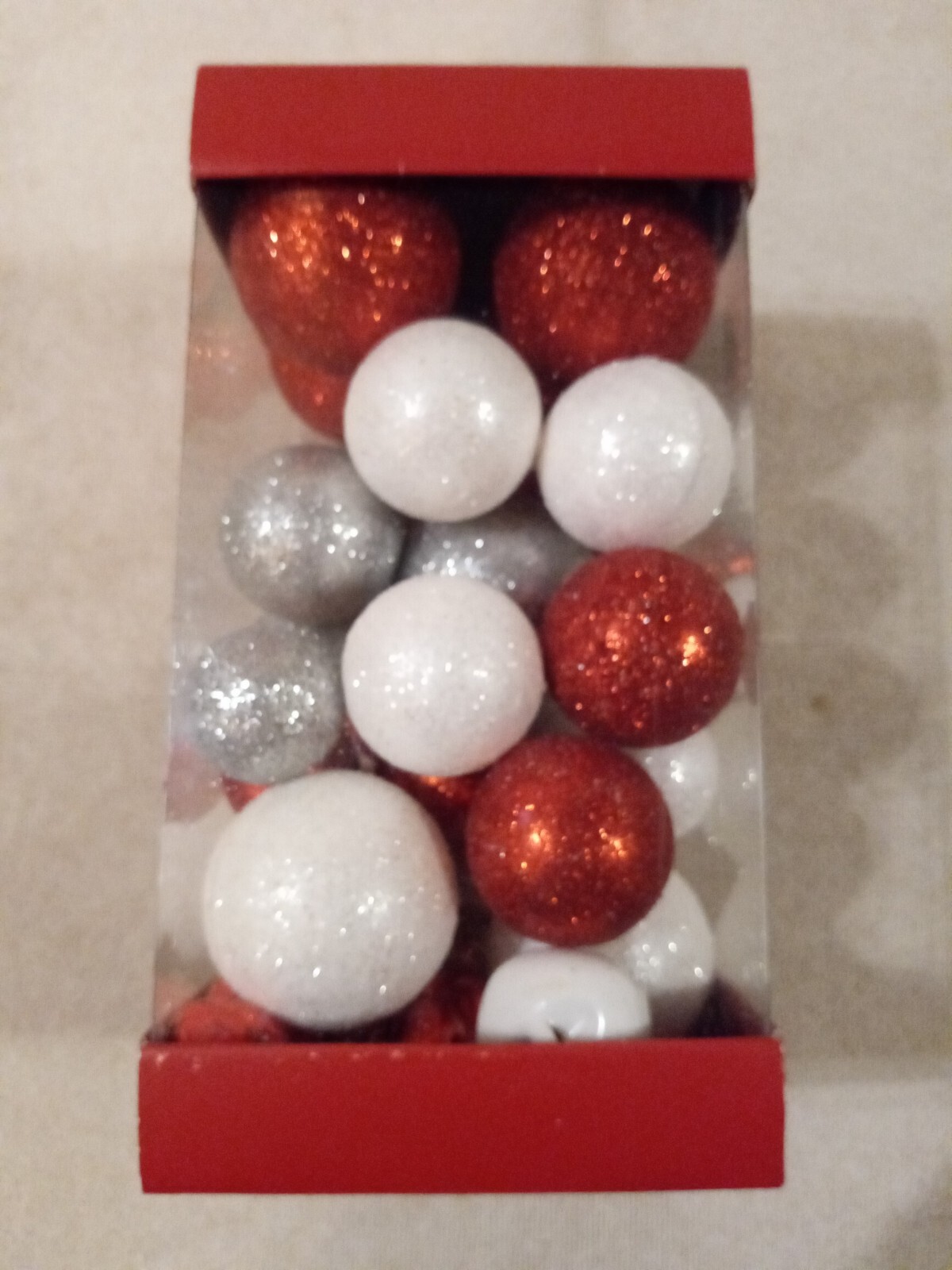 Sonoma silver, red & white ornaments & bells VASE or BOWL filler – NIB