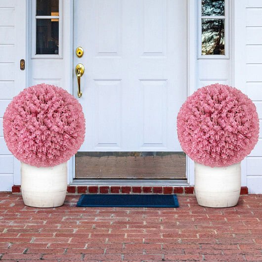 17.5 Inch Faux Purple Eucalyptus Decorative Balls with 7 Layers Leaves for Backy