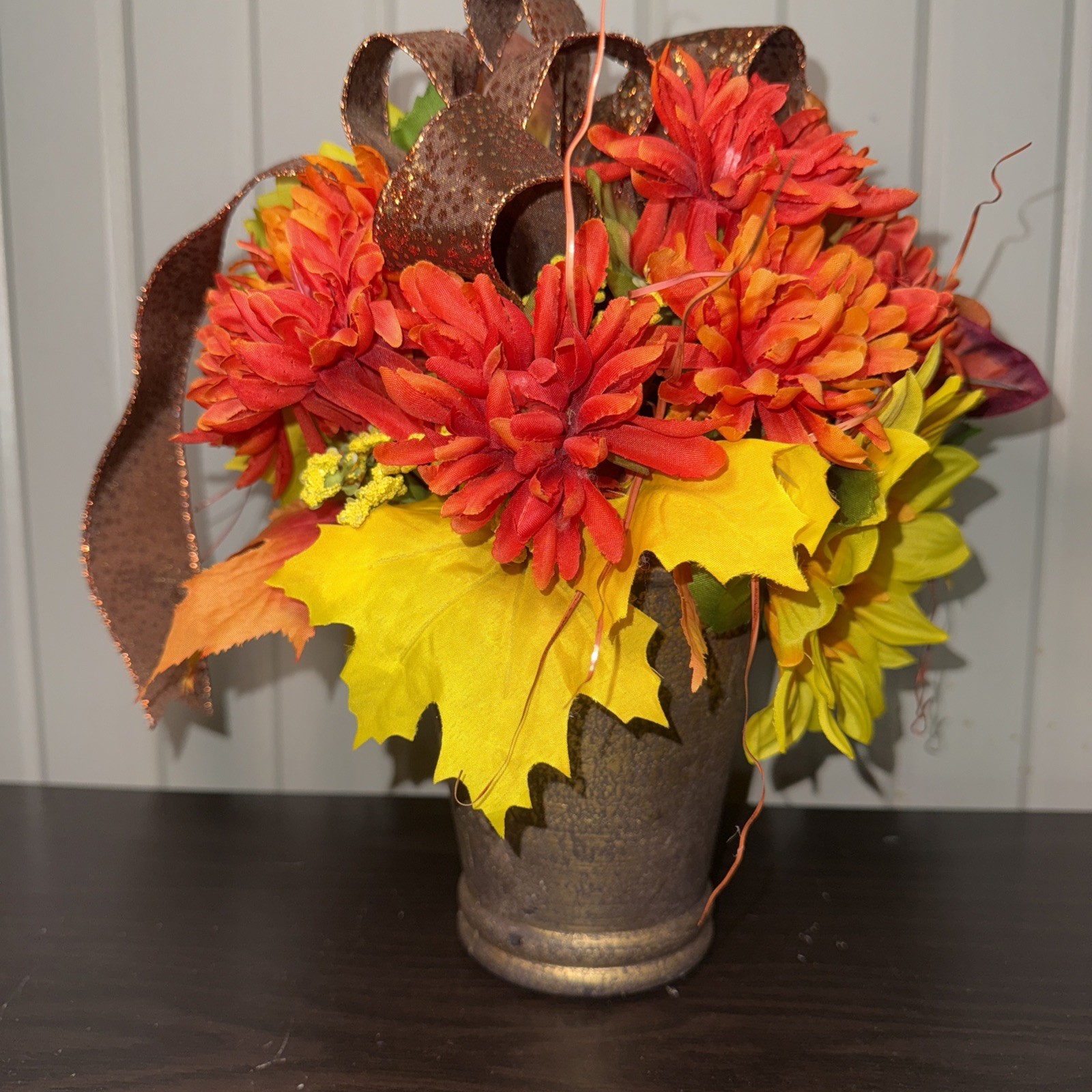 Fall Decor Table Piece Autumn Thanksgiving Artificial Floral Arrangement 12”