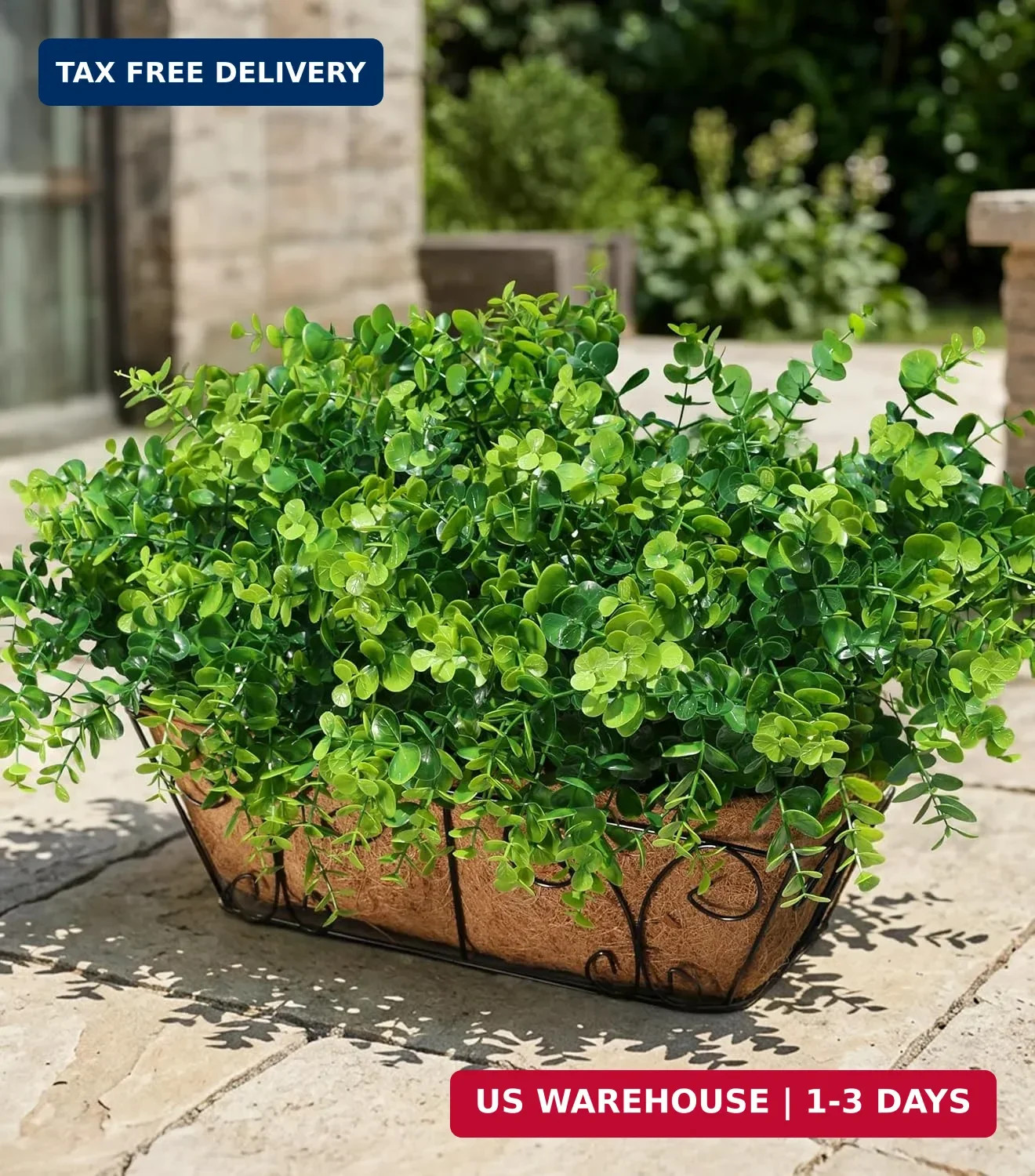 Artificial Faux Outdoor Plants for Spring Summer Decoration, 12 Bundles Fake Pla