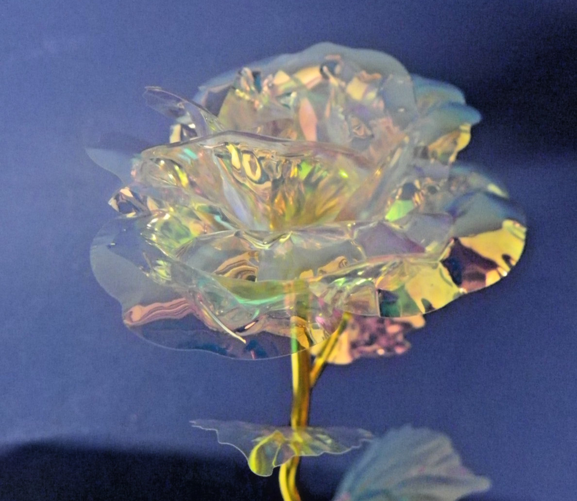 24K Gold Plated Golden Rose in Purple Box 9″