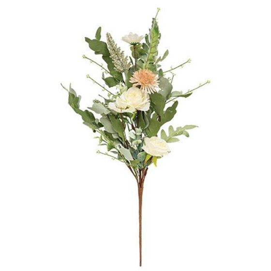 Mixed Antique Daisy & Rose Pick / Spray 22″ High – Pink & Ivory Floral