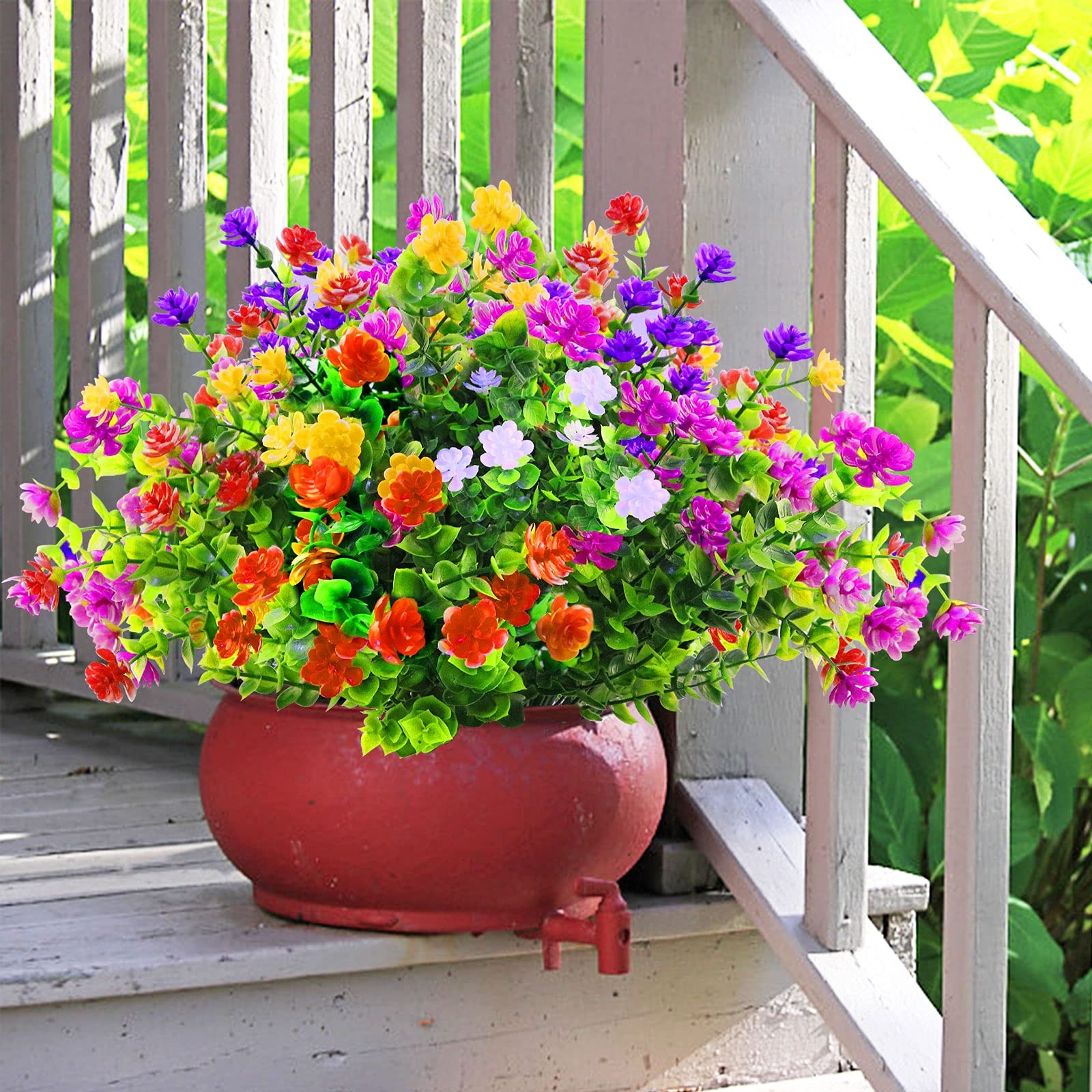 Artificial Fake Plants Flowers for Outdoor Spring Summer Decorarion, 12 Bundl…