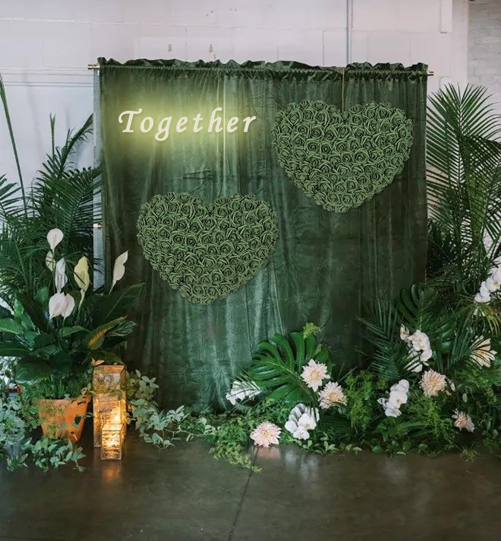 200PCS Emerald Green Foam Roses, 1.97in, Fake, Artificial, DIY, Wedding