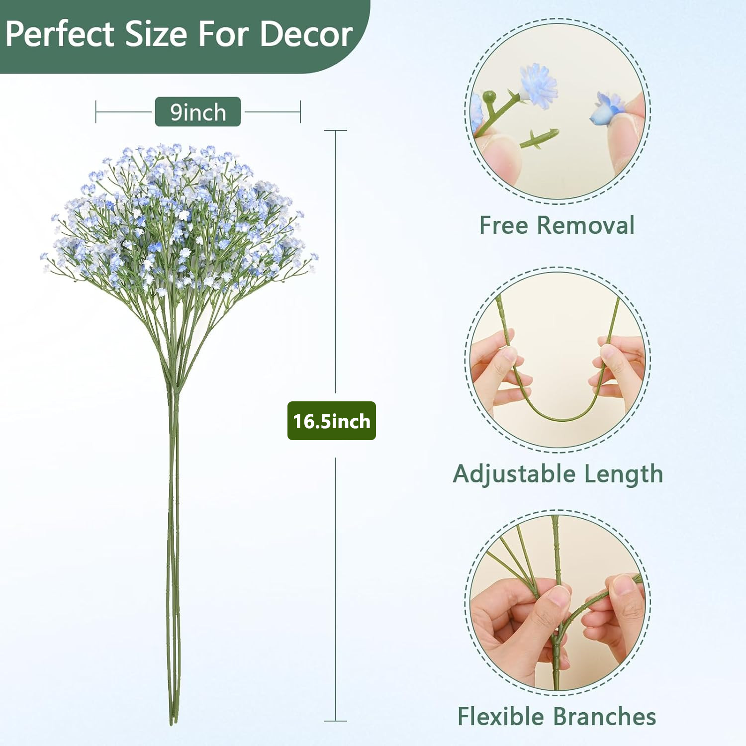 Artificial Flowers Gypsophila Bunch Real Touch Fake Plants DIY For Money Bouquet