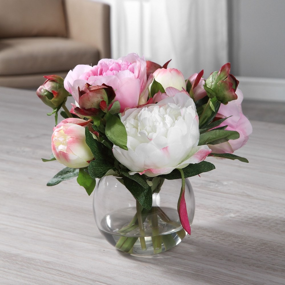 Blaire – 10 inch Peony Bouquet – 10 inches wide by 10 inches deep Accessories