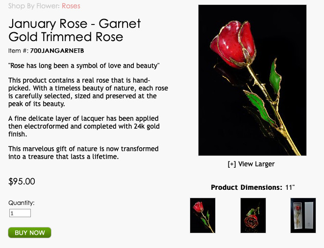 Gold Trimmed Rose (BRAND NEW) – FREE SHIPPING