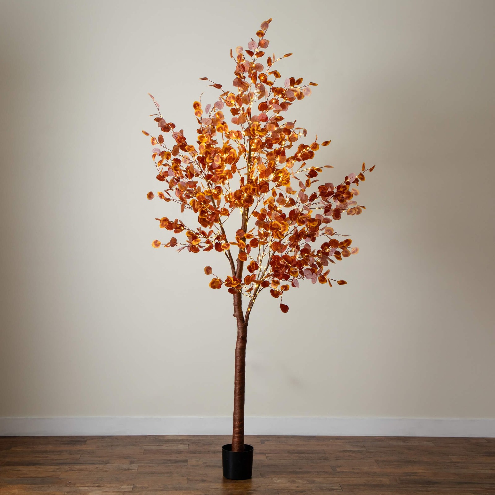 Nearly Natural 9ft Pre-Lit Grand Autumn Eucalyptus FallTree w/700 Warm White LED