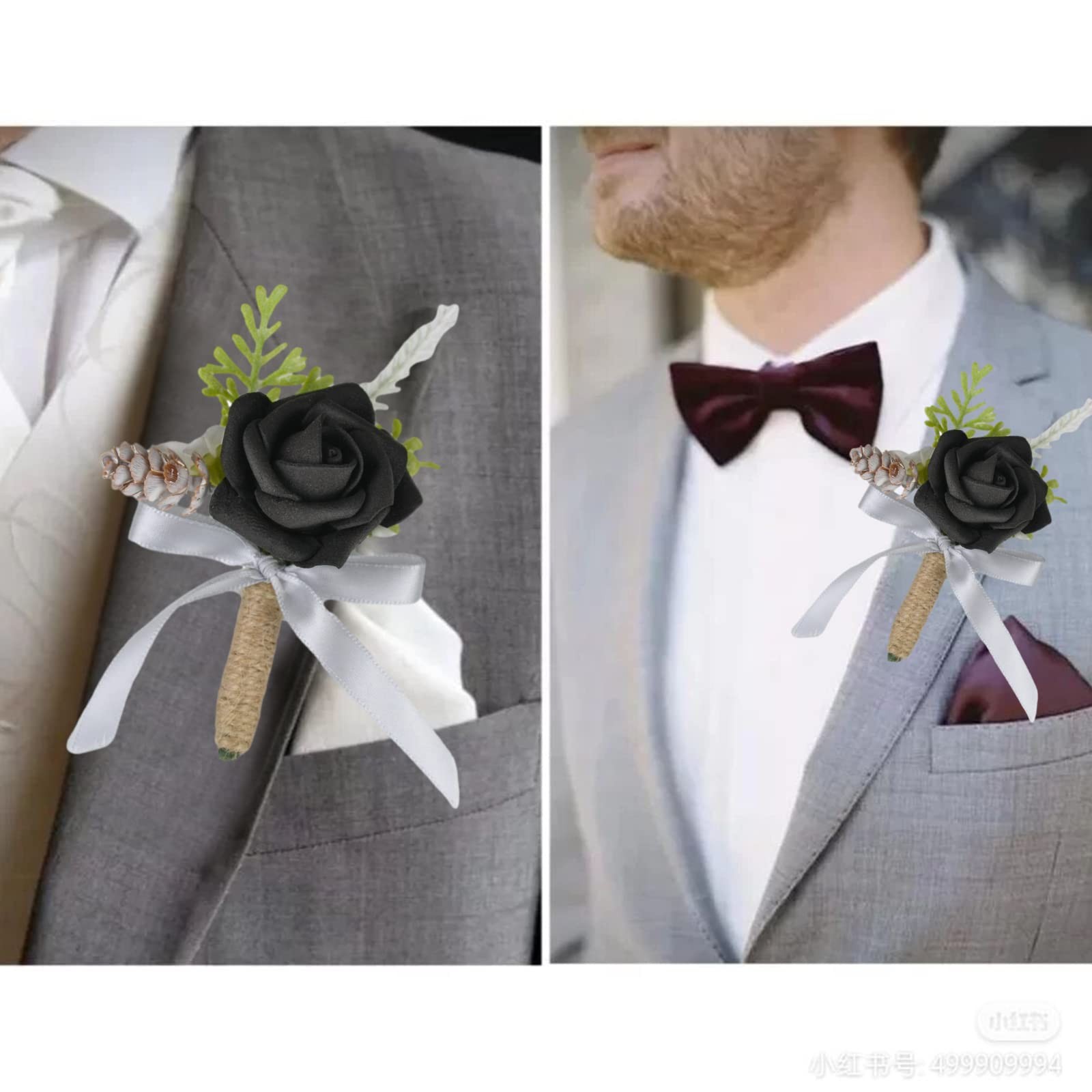 Handmade Black Art Rose Flower, Silk Flower Ribbon Flower Corsage, Art Event,…