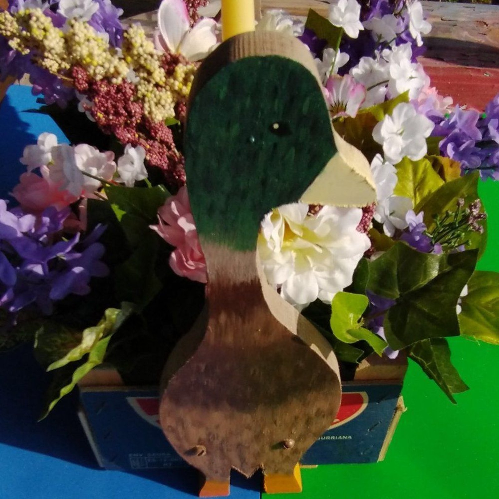 Hand Crafted Floral Table Centerpiece Artificial Lilac Carnation Spring