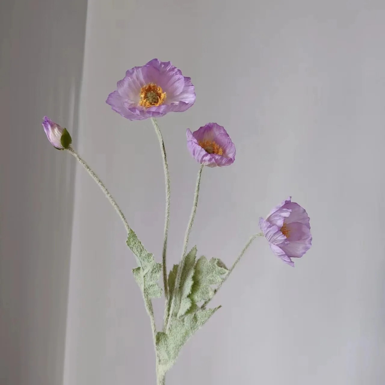 Artificial fake poppy flowers Silk Long Stem Housewarming Bridal Boquet Decor