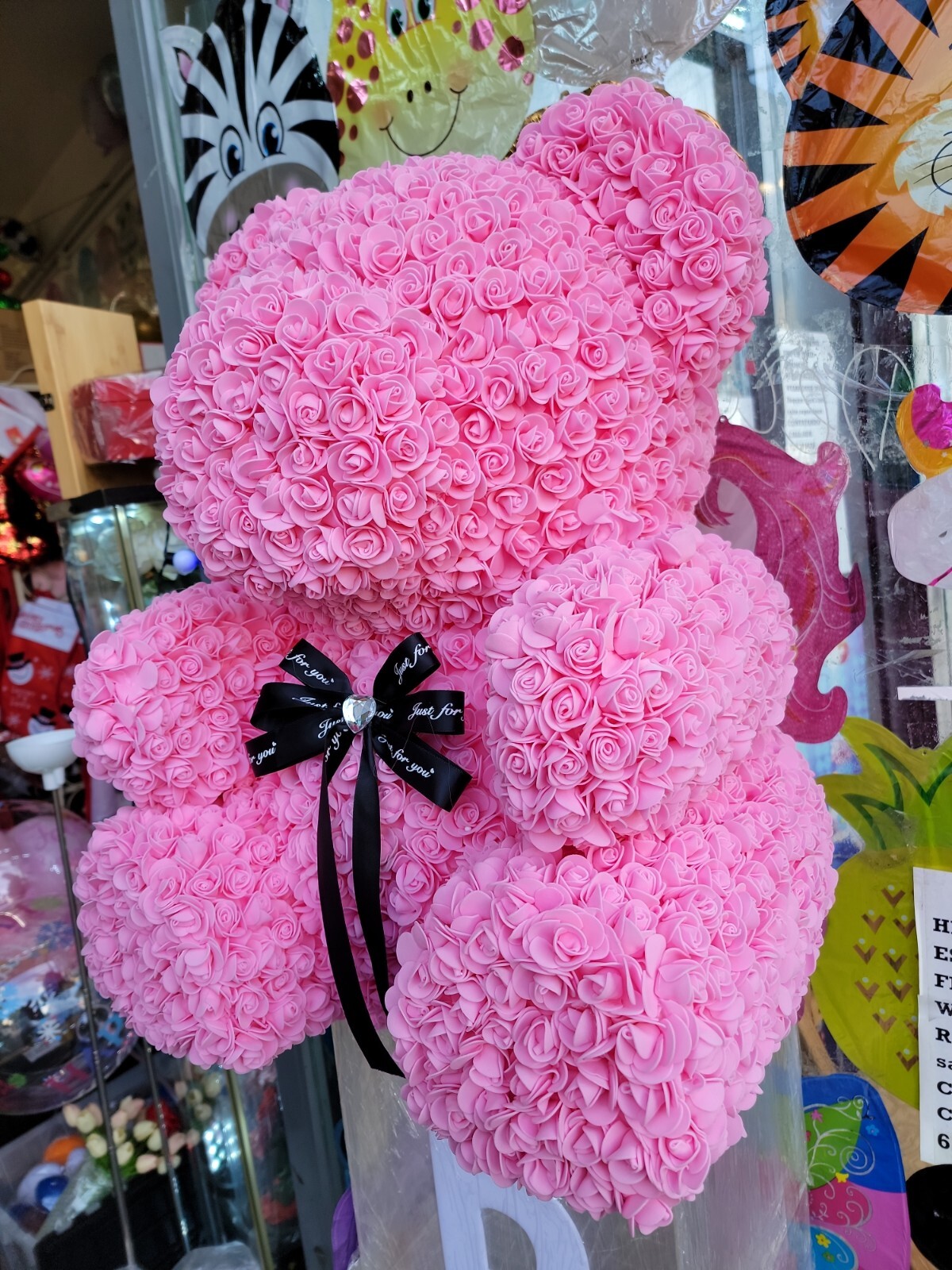 Huge Teddy Bear Rose , Pink Color , Love Forever Bear, Faux Flower 27 in 70 Cm