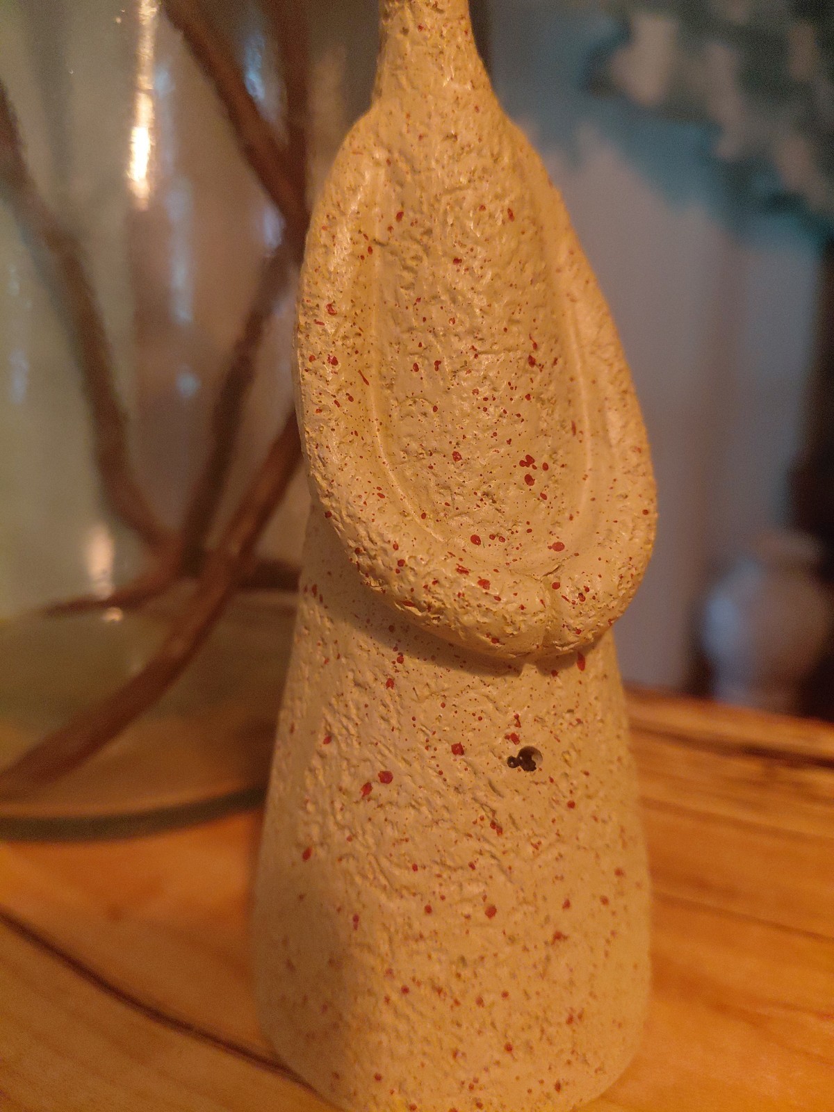 Anthropomorphic Air Plant Or Candle Holder Whimsical Speckled Resin Figure