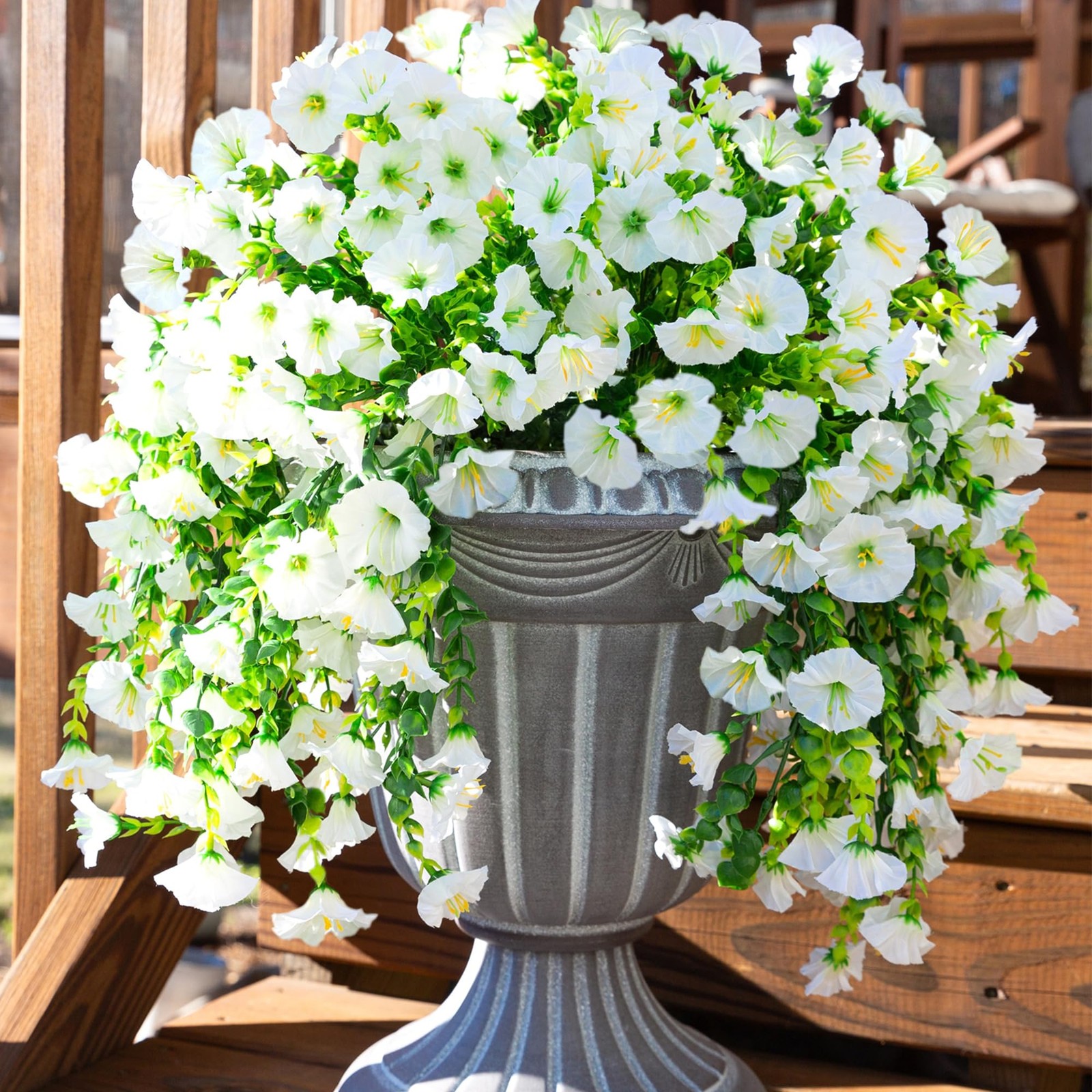 2 PCS Artificial Hanging Flowers Fake Plants for Winter Christmas Outdoor,Fau…