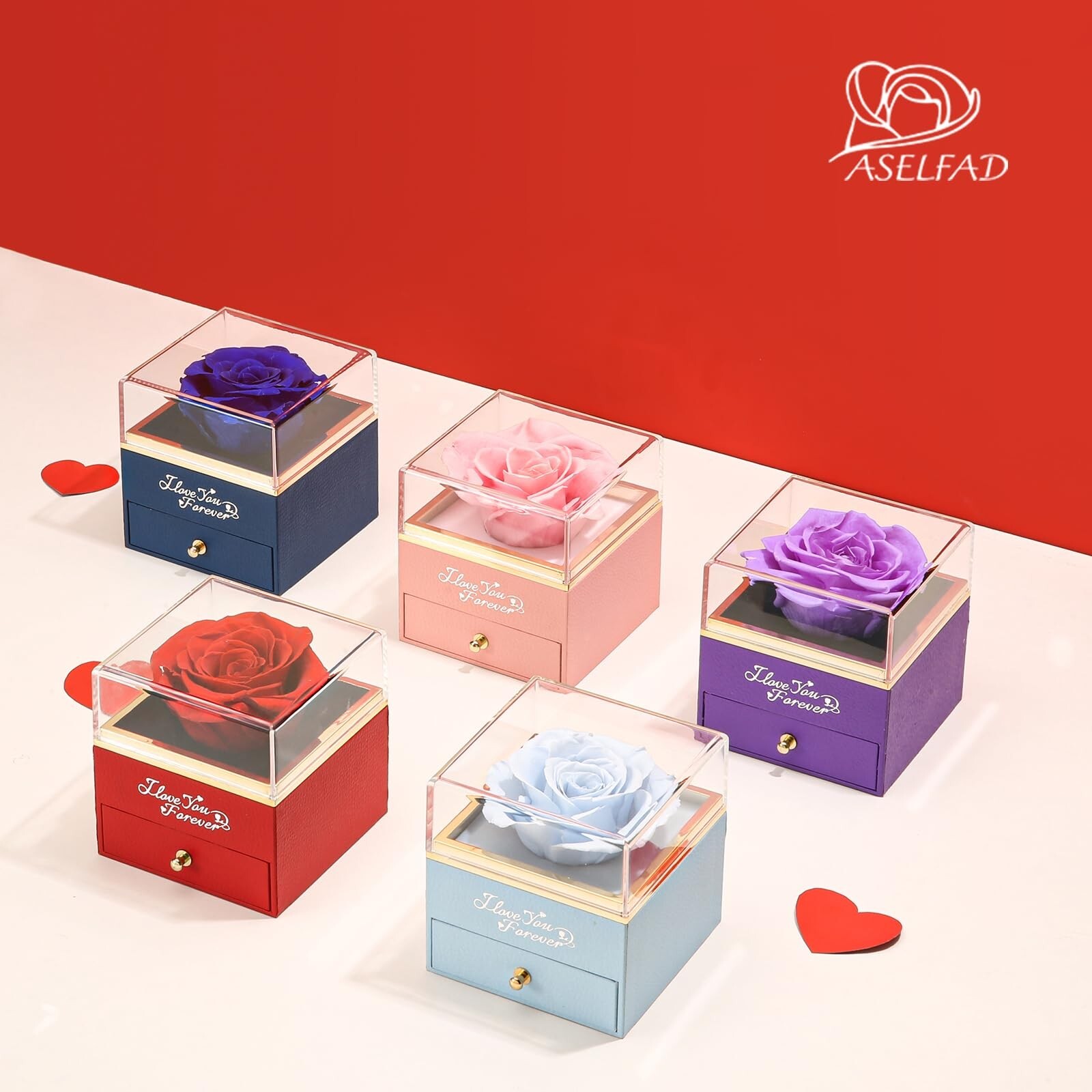 ASELFAD Valentines Day Gifts for Her, Preserved Real Red Rose, Forever Flower…