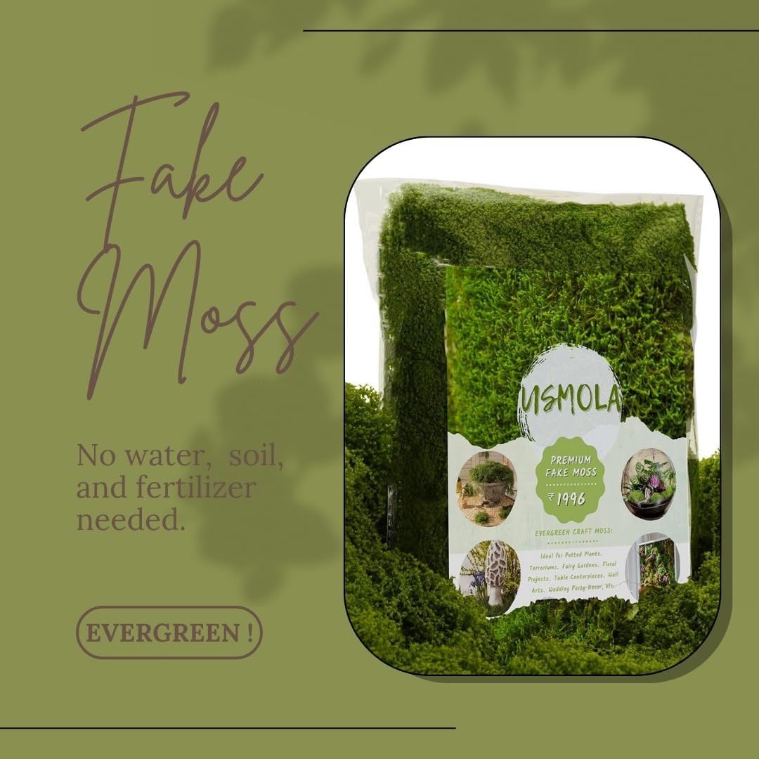 3.5OZ Fake Moss for Plants Indoor – Artificial Moss for Table Centerpieces