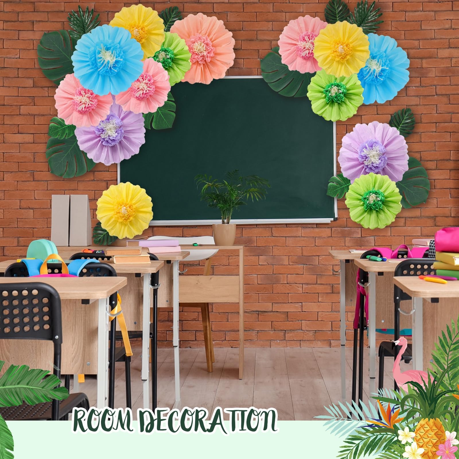 40 Pcs Hawaiian Hibiscus Decoration Large Tissue Paper Flowers and Artificial…
