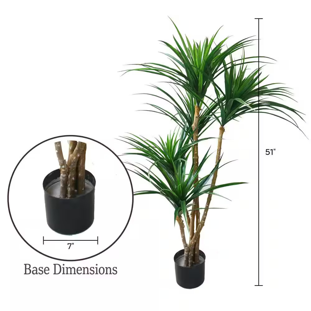 51 In. Green Artificial Yucca Trees (Set of 2)