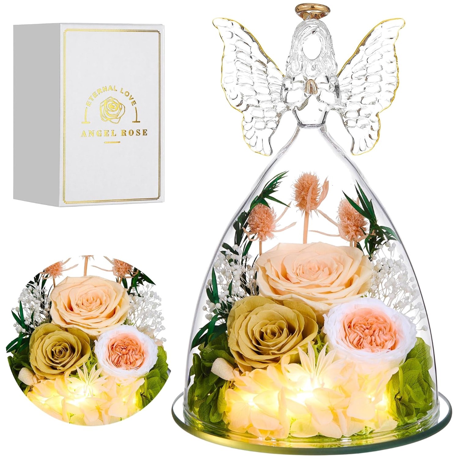 Forever Rose Gift for Women Angel Figurine