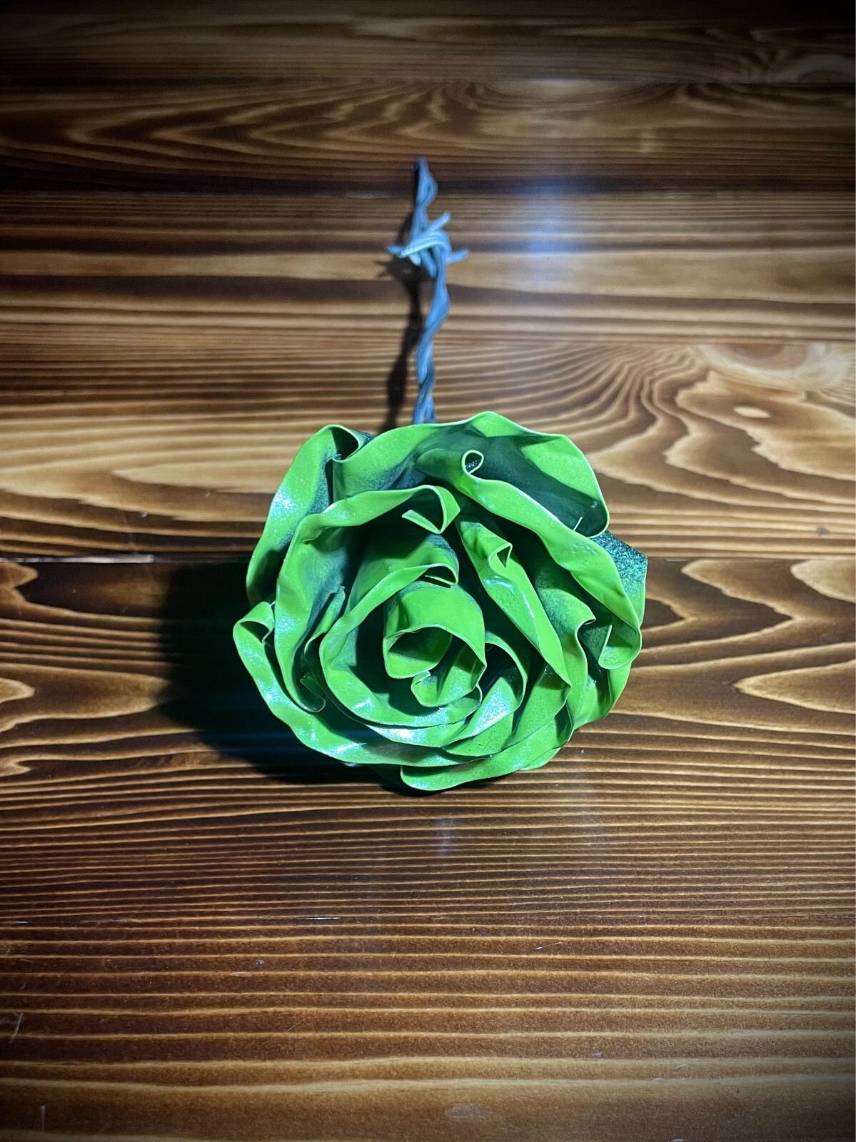 ST. PATRICK’S DAY Hand Crafted Lime Green PEARL metal rose Love GIFTS!