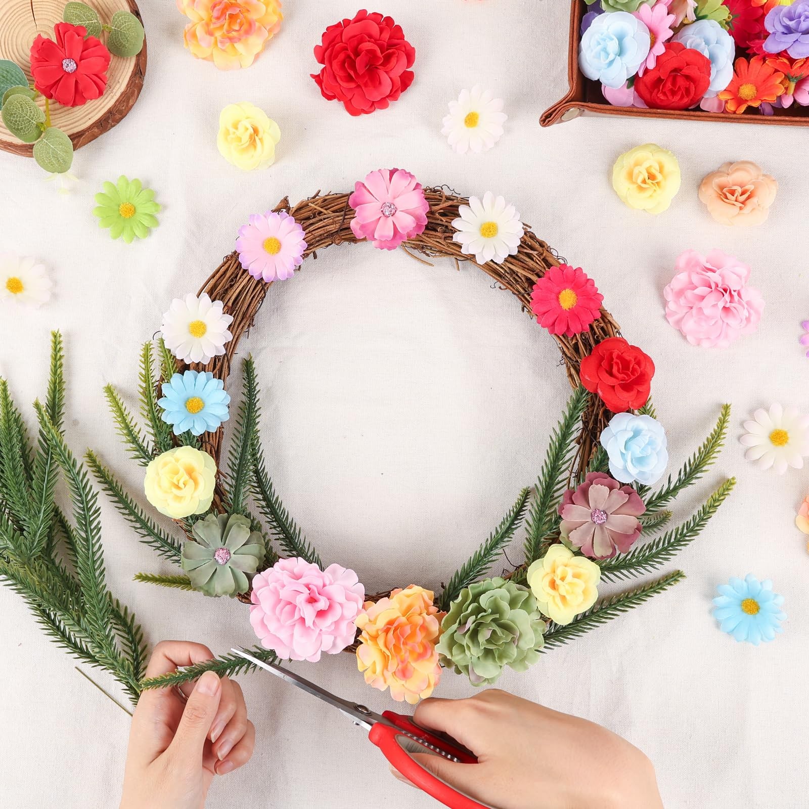 310 PCS Mini Artificial Silk Flower Heads Bulk Faux Daisy For Crafts DIY Decor