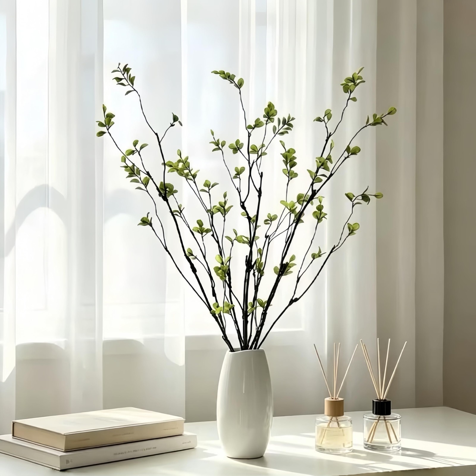 4pcs Long Faux Stems for vase,47.2 Inch Fake Branches for vase Filler Decorat…