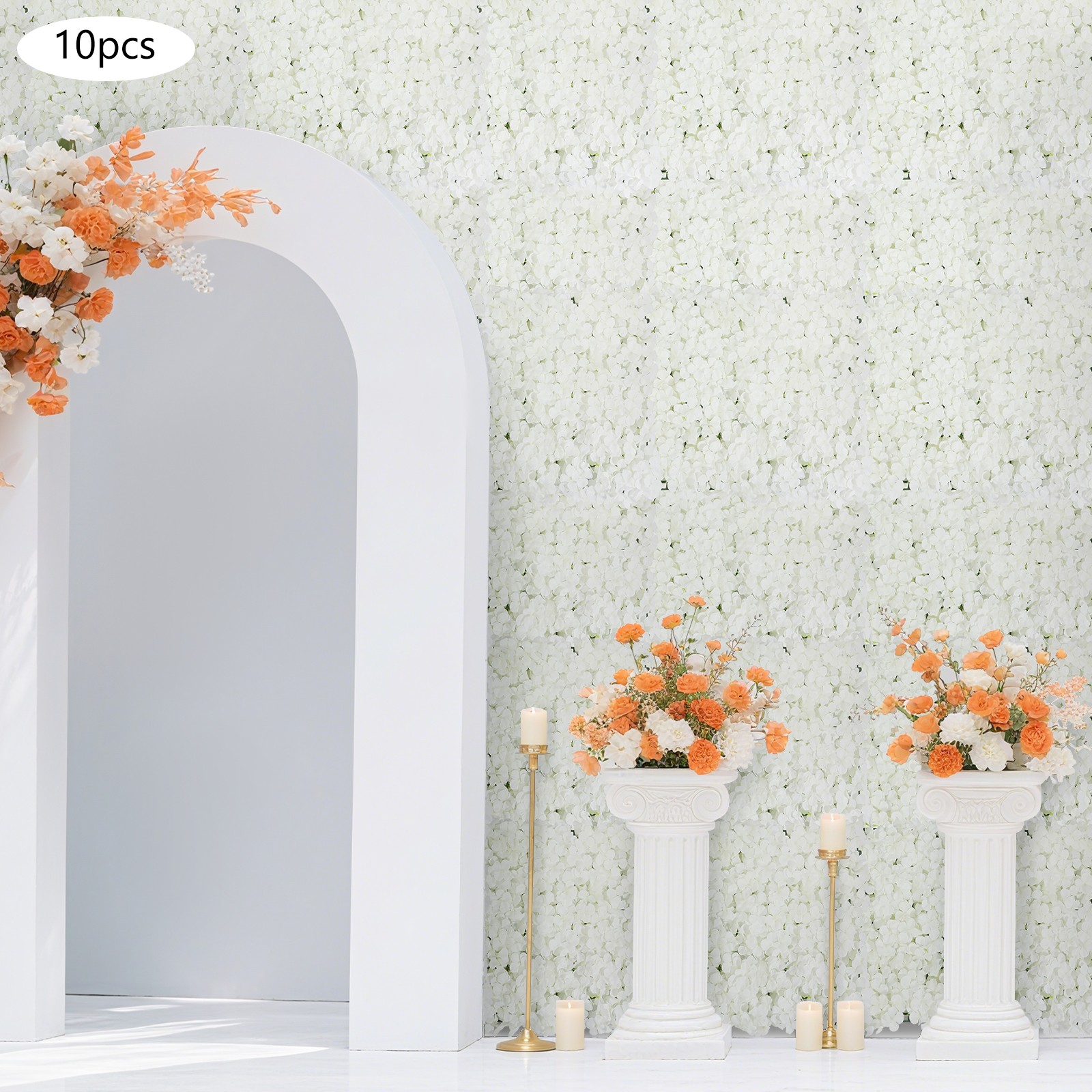 10 PCS Flower Wall Panel 24″ x 16″ Decorative Hydrangea Flower Panels Wall