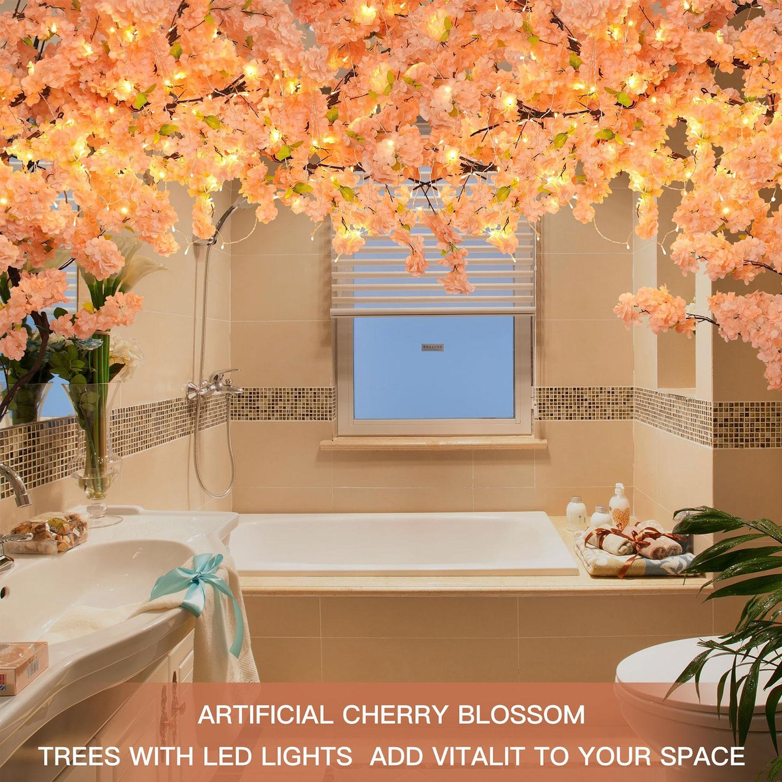 Artificial Cherry Blossom Trees Handmade Light Pink Tree Indoor Outdoor Home