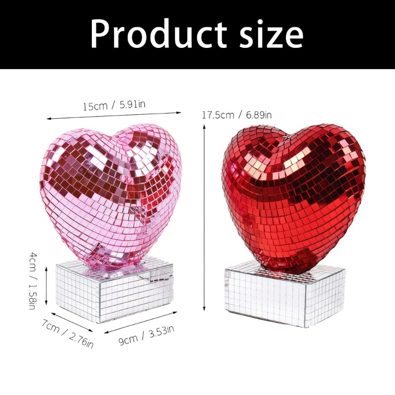 Elegant Heart Shape Glass Decoration for Romance Event Like Anniversaries Gifts