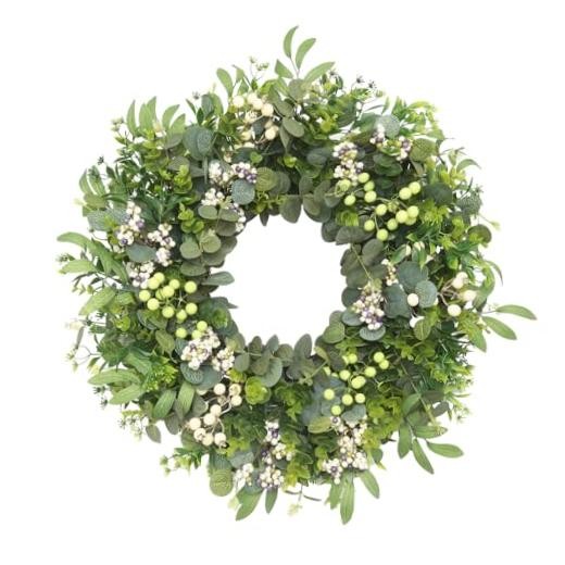 26″ Artificial Eucalyptus Wreath for Front Door, Spring Summer Farmhouse Door