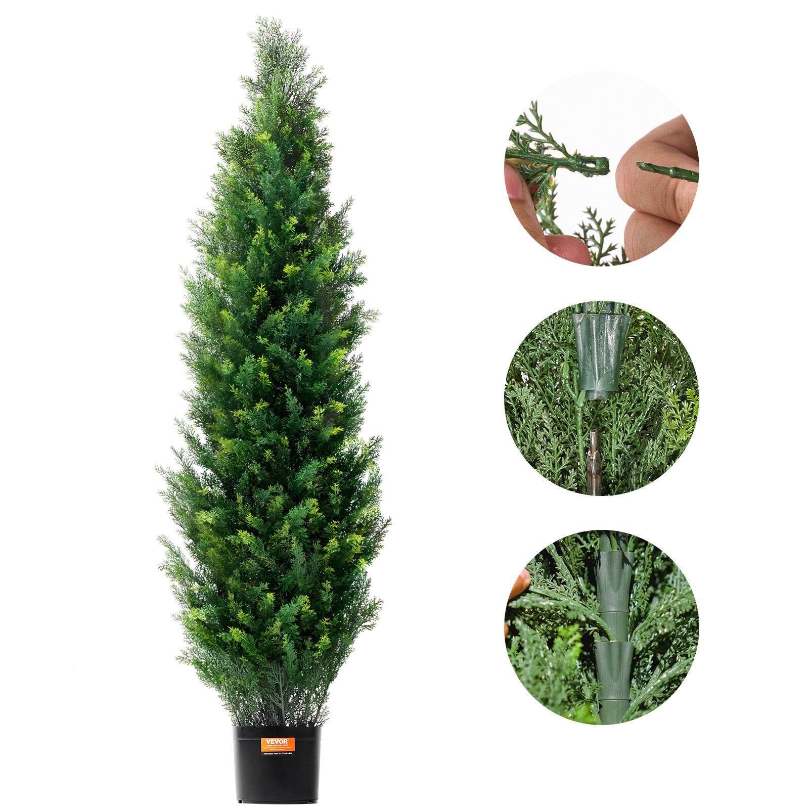 2 Pack 5ft Artificial Cedar Topiary Tree Plant UV Home Decor In/Outdoor