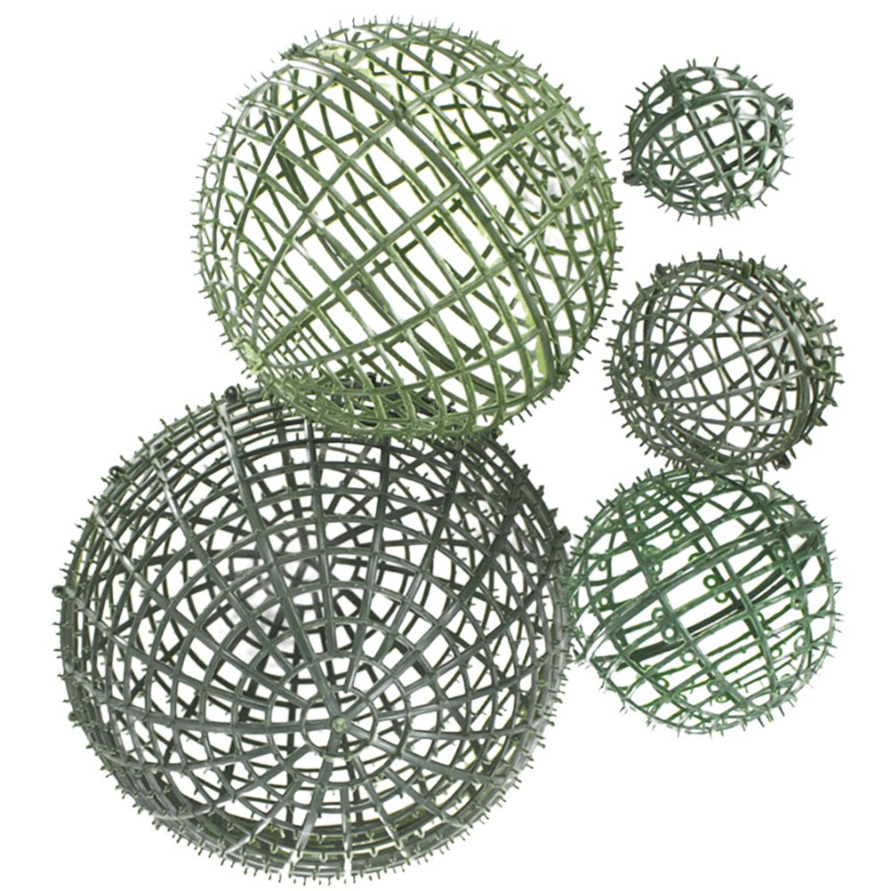 5Pcs Sturdy Plastic Artificial Plant Topiary Cage for Garden Storage Use Green