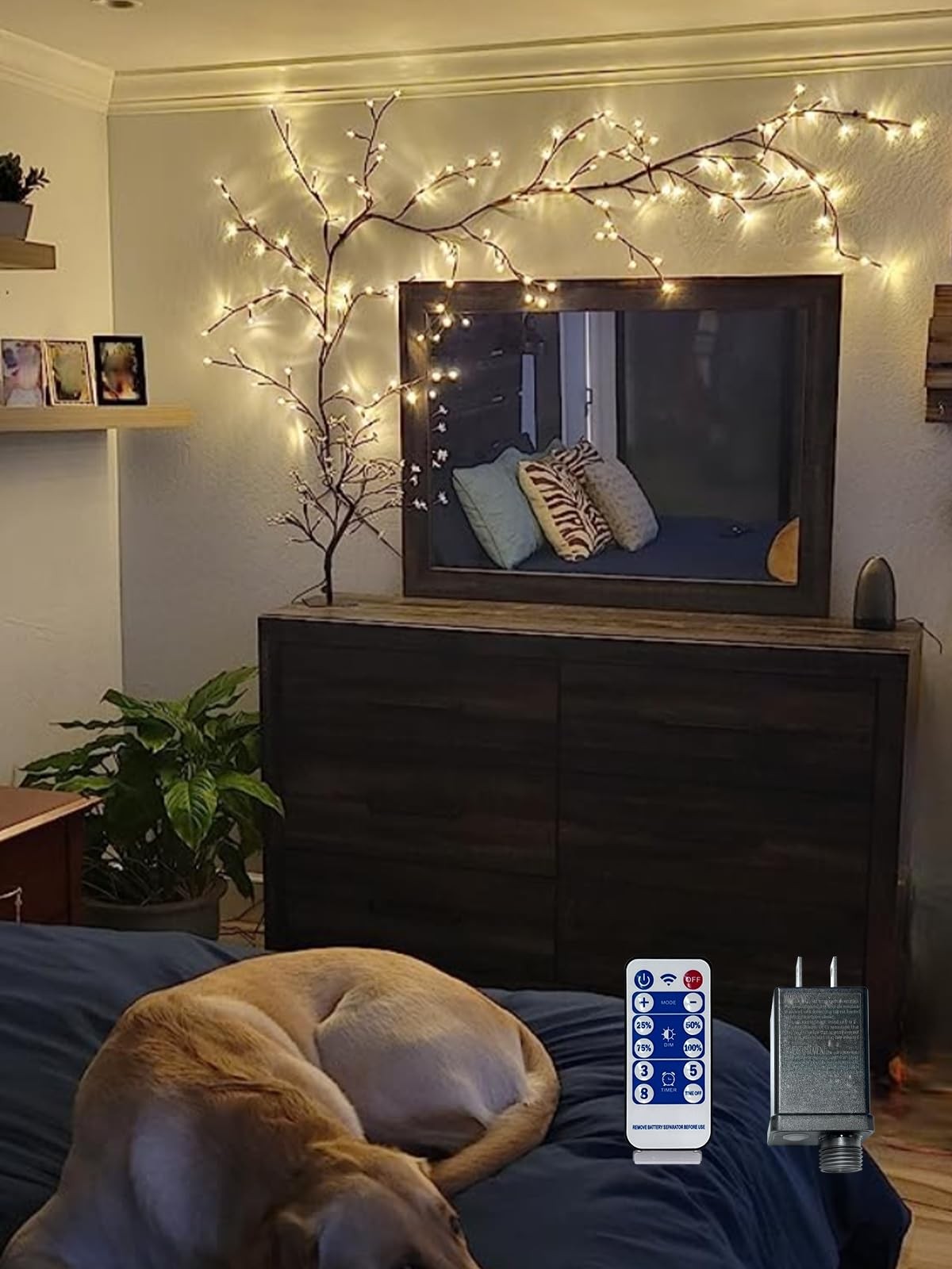 Lituplife Lighted Willow Vine with Remote Control On/Off Timmer Dim8Ft Christ…