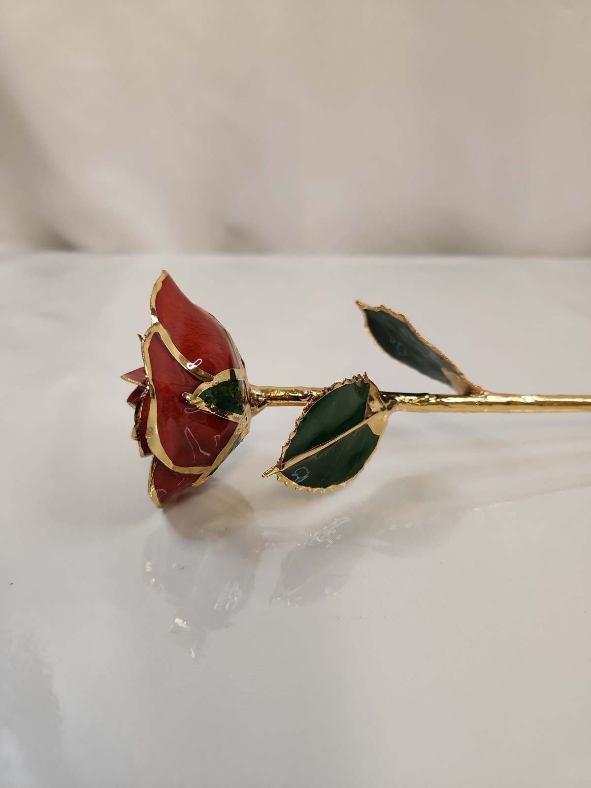 Lovely Red Rose with Gold Accents