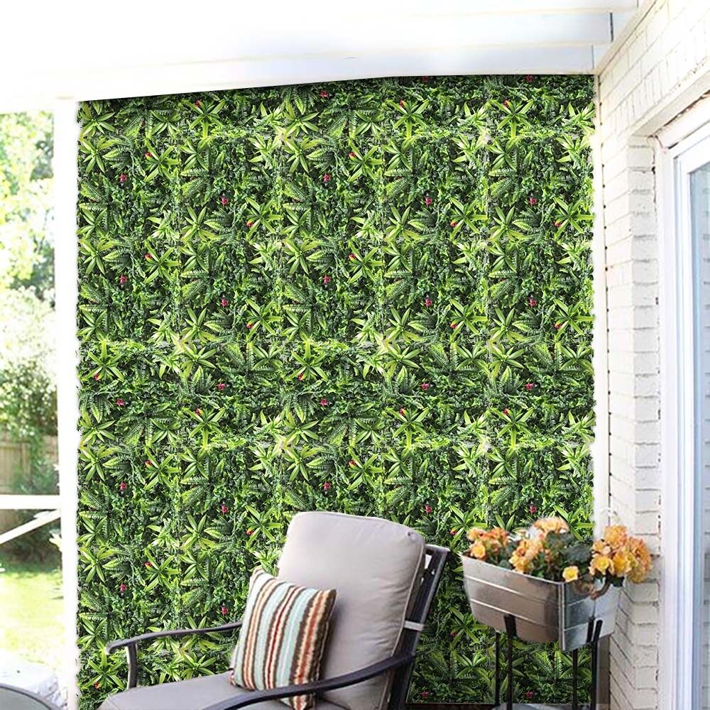 20″x20″ Artificial Faux 3D Mixed Panel Leaf Privacy Fence Screen Decor Hedge #7