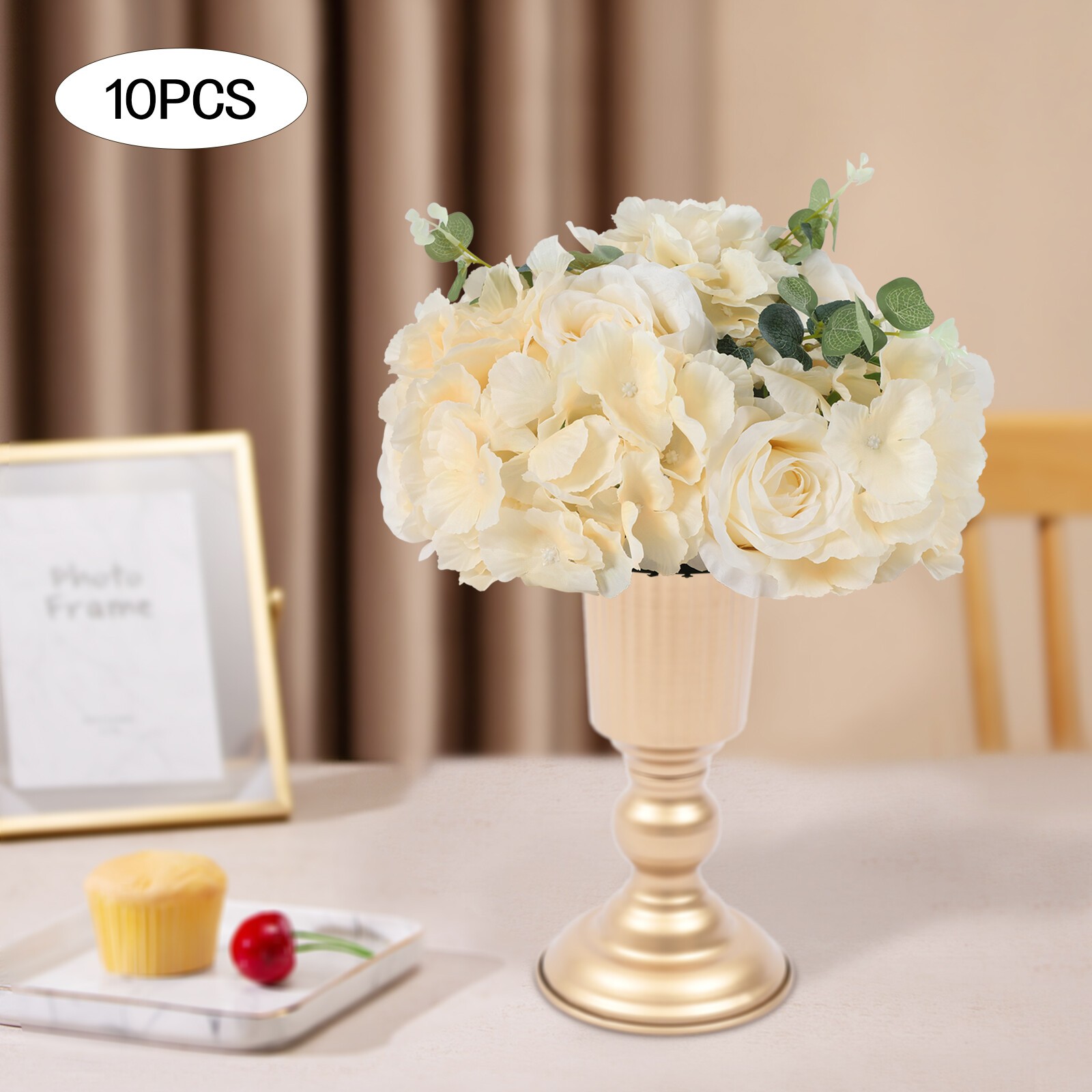 Flower Ball Centerpieces for Table 10 Pcs Fake Plastic Rose Centerpiece Flowers